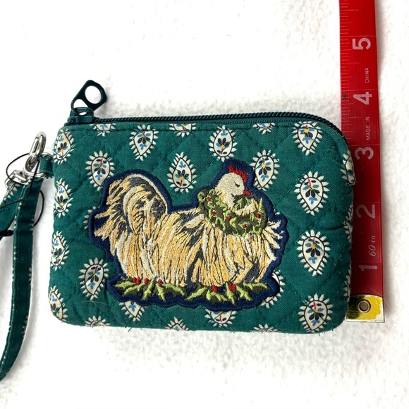 Vera BradleyGreen Paisley Embroider Rooster Inner Lined Penguin Wristlet Wallet - Picture 14 of 14